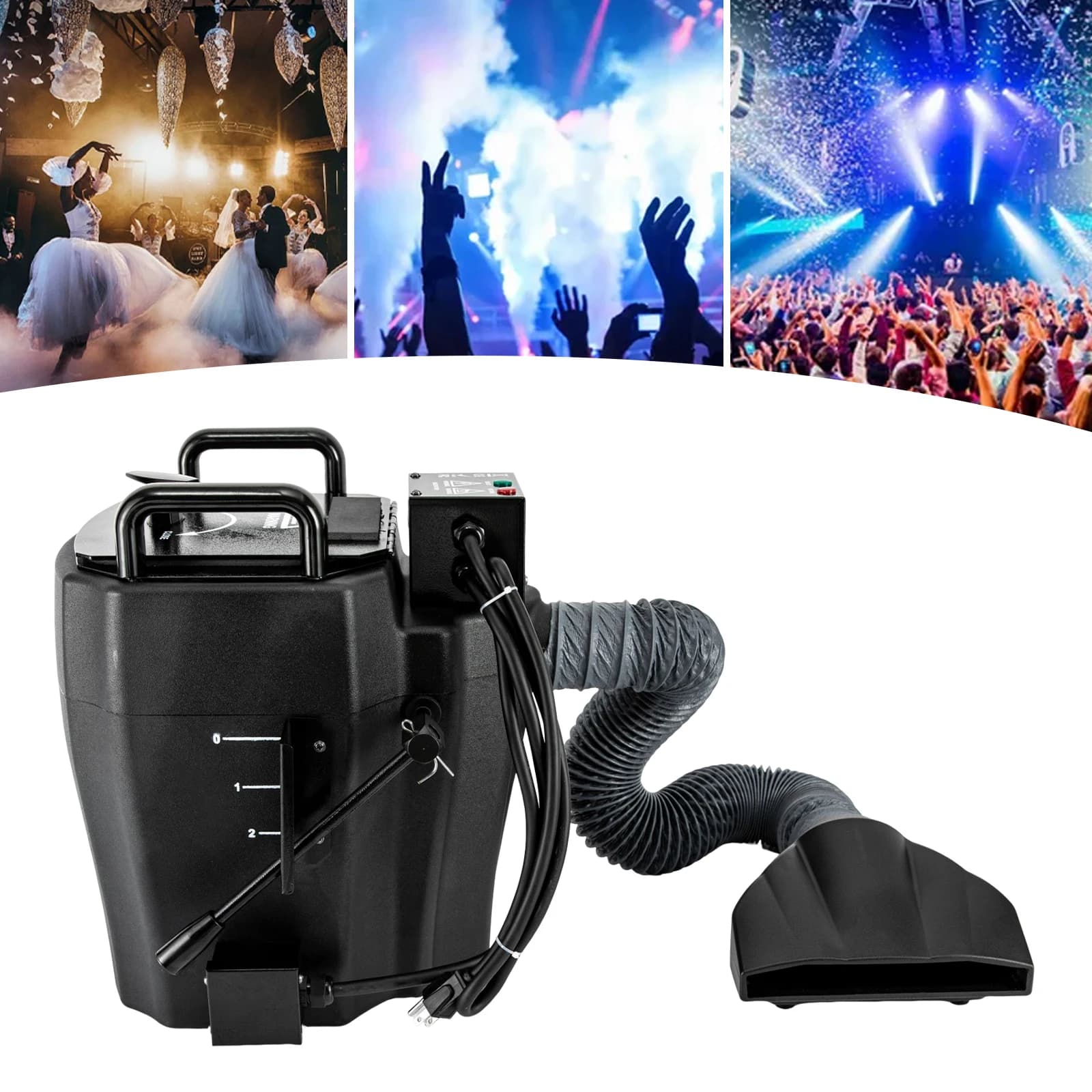 Dry Ice Fog Machine, High Density Fog Smoke Dry Ice Machine with Nozzle & Tube, 3500W Low Lying Fog Machine for Stage