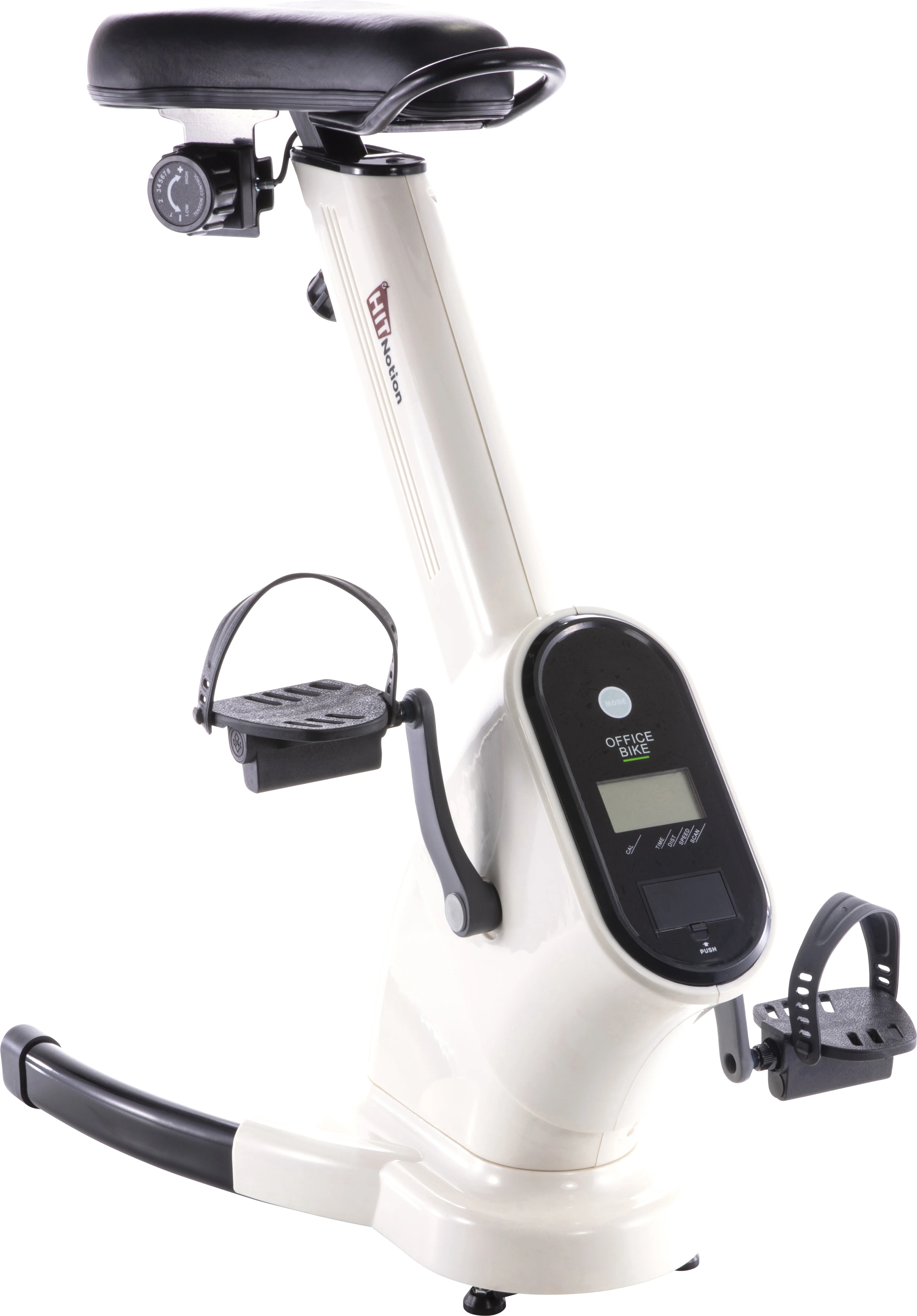Hit Notion Upright Training X-Bike With Magnetic Resistance - Exercise Cycling Bicycle For Cardiac Aerobic Exercise, White - Keep Fit At Work Or Home - 8 Gears - Digital Display - Arm Rest - Non-Slip Pedals