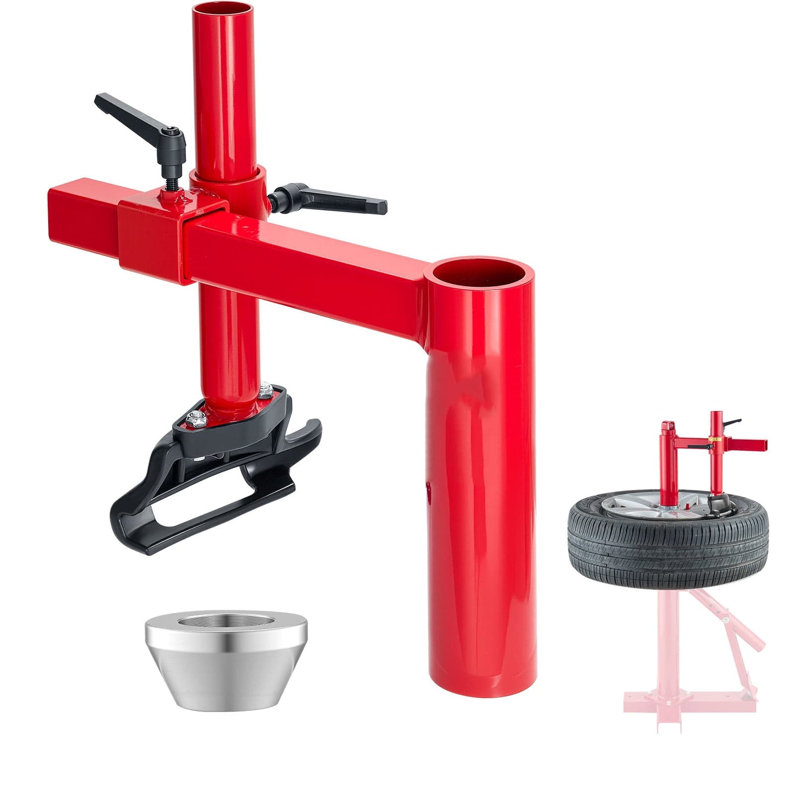 KFFKFF Manual Tire Changer Kit with Silver Cone, Compatible with 16"-21" Wheels, Durable Tire Changer Adapter Kit, Mounting and Demounting Tool for Cars, SUVs, Trucks, and ATVs