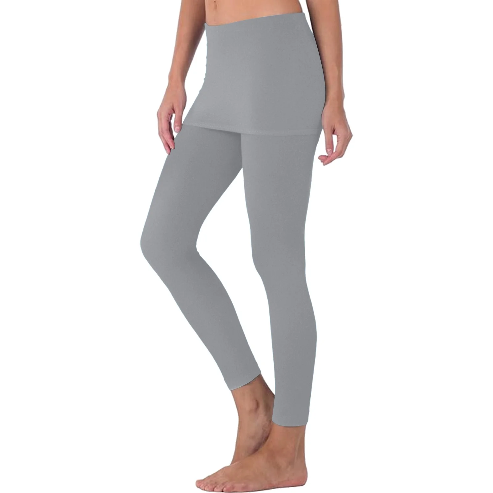 LEKODE Leggings for Women Compression Leggings for Women Curve Leggings Seamless Yoga Pants Workout Gym Yoga Pants High Waisted Leggings for Women Yoga Legging Capri Leggings Gray L