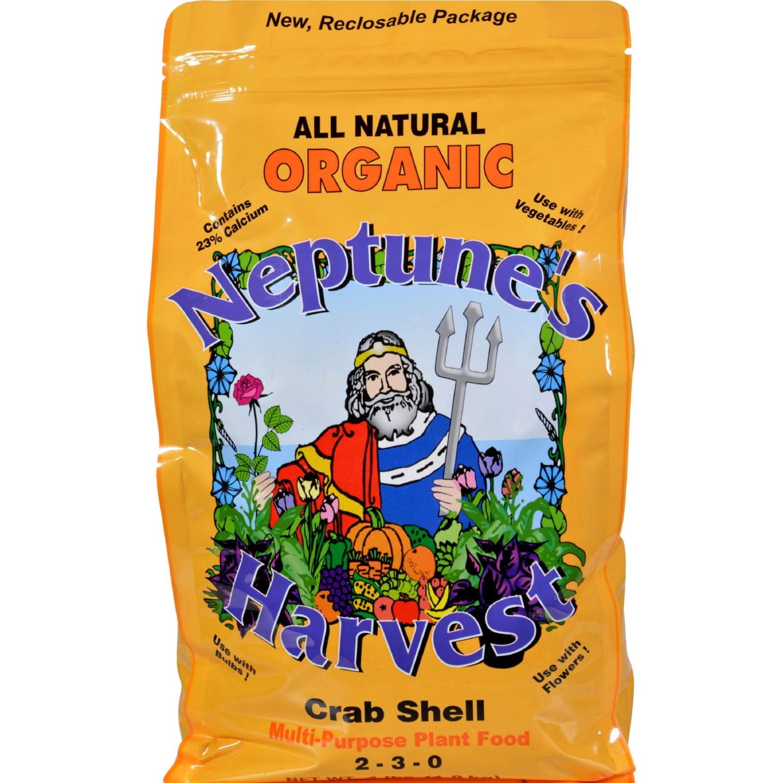 Neptunes Harvest Organic Crab Shell 2-3-0 Multi Purpose Plant Food 4 Pound CS 604