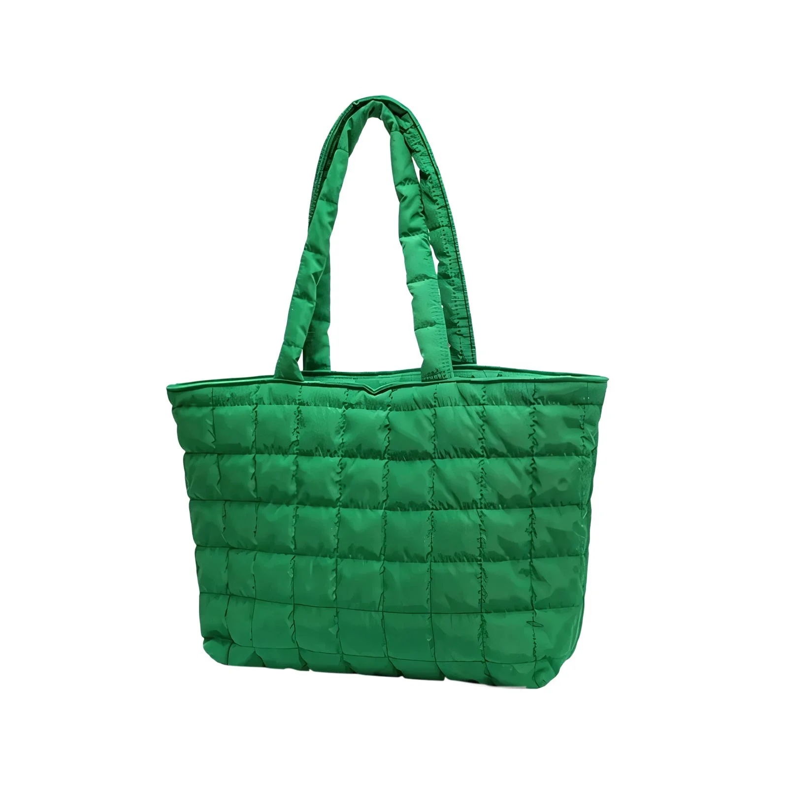 Quilted Tote Bag, Women Shoulder Bag, Lightweight Puffer Bag, Large Nylon Tote Handbag, Zipper Closure Bag, Fashion Tote, Everyday Bag, Travel Tote