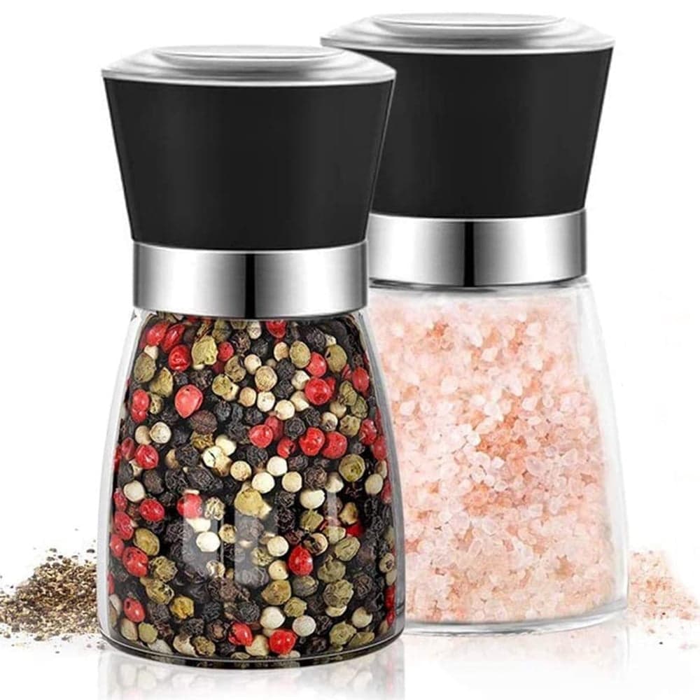 Salt and Pepper Grinder Set of 2 - Adjustable Ceramic Sea Salt Grinder & Pepper Grinder ,Salt and Pepper Shakers Set - Pepper Mill & Salt Mill