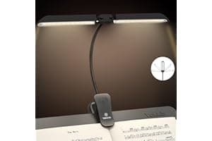 Vekkia 64 Led Rechargeable Music Stand Light - Folding Clip On Piano Lamp, Portable Professional with 5 Brightness×3 Color Te