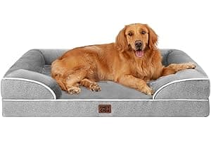 EHEYCIGA Orthopedic Dog Beds for Extra Large Dogs 44x32Inch, Waterproof Memory Foam XL Pet Bed with Sides, Non-Slip and Egg-C