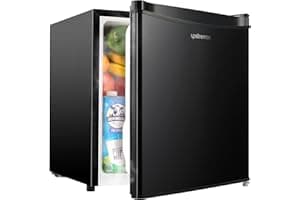 Upstreman 1.7 Cu.ft Mini Fridge with Freezer, Dorm Essentials, Adjustable Thermostat, Energy Saving, Low Noise, Single Door C
