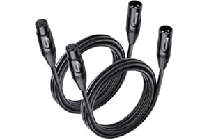 Cable Matters 2-Pack Premium XLR to XLR Cables - 6ft, Male to Female Microphone Cable, Oxygen-Free Copper (OFC) Mic Cord, Bla