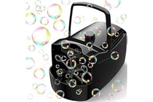 Bubble Machine, Automatic 18000+ Per Minute Big Bubbles Blower Maker for Kids Toddlers with 2 Speeds,6 Wands,Operated by Plug