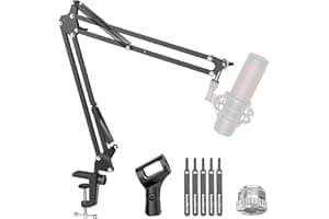 InnoGear Boom Arm Microphone Mic Stand for Blue Yeti HyperX QuadCast SoloCast Snowball Fifine Shure SM7B and other Mic, Mediu