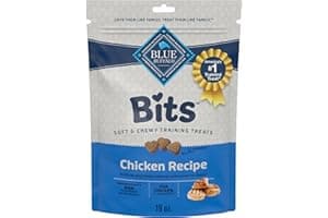 Blue Buffalo Bits Soft Dog Treats for Training, Made With Natural Ingredients & Enhanced with DHA, Chicken Recipe, 19-oz Bag
