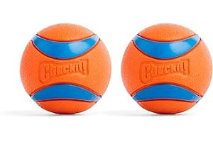 Chuckit! Ultra Ball Dog Toy - Medium Bouncy Fetch Balls For Dogs 20-60 lbs - Made from Durable Rubber - Floating Water Pet To