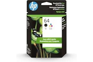 HP 64 Black & Tri-Color Ink Cartridges Printers (Combo Pack) | Works with Printer Series: Inspire 7950e; Envy Photo 6200, 710