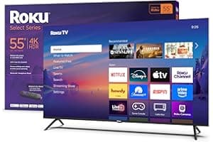 Roku Smart TV 2025 – 55-Inch Select Series, 4K HDR TV – Roku TV with Enhanced Voice Remote – Flat Screen LED Television with