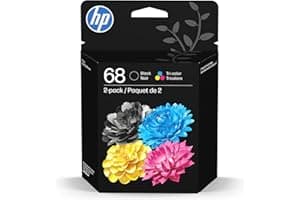 HP 68 Black/Tri-Color Ink Cartridges (2-Pack) | Works Envy 6100e, 6500e Series | Eligible for Instant Ink | 6L6S2TN | Packagi