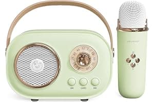 Mini Karaoke Machine,Karaoke Machine for Kids and Adults,Cute Karaoke with Microphone Set,Portable Bluetooth Speaker with Mic