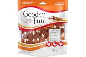 Good ‘n’ Fun Triple Flavor Kabobs Chews for All Dogs, 24 Ounces, Treat Your Dog to Chews Made from Beef Hide, Real Chicken, P
