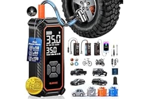 OlarHike Cordless Tire Inflator Portable Air Compressor, 150PSI Dual Power - 6000mAh & 12V DC, Air Pump for Car Tires, Bike,