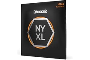 D'Addario Electric Guitar Strings, NYXL Nickel Plated, NYXL1046, Regular Light Gauge 10-46, 6-String Set, Pack of 1
