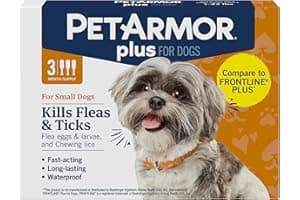 PetArmor Plus Flea and Tick Prevention for Dogs, Small Dog Flea and Tick Treatment, 3 Doses, Waterproof Topical, Fast Acting