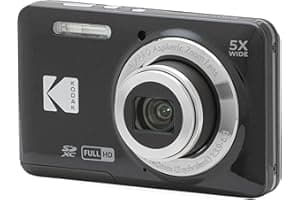 Kodak PIXPRO FZ55-BK 16MP CMOS Sensor Digital Camera 5X Optical Zoom 28mm Wide Angle 1080P Full HD Video 2.7" LCD Vlogging Ca