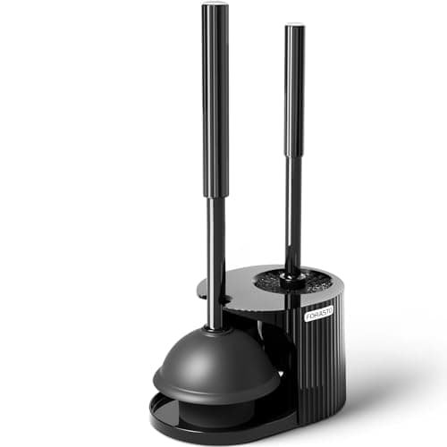 FORASTO 2 in 1 Toilet Plunger and Brush Set,Extended Handle Plunger,Toilet Bowl Brush Plunger Set, Bathroom Cleaning Tools ,Toilet Brush Plunger Combo,Cleaning Brush,Bathroom Cleaning Supplies