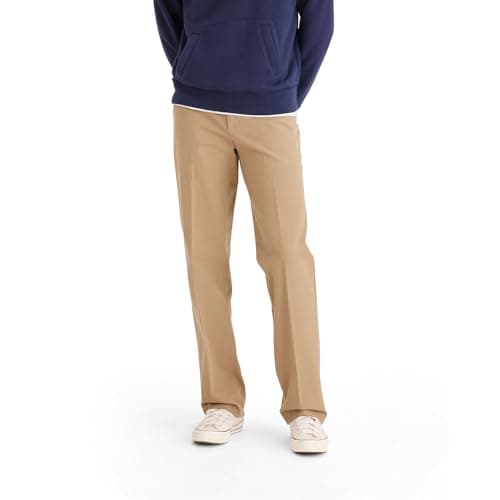 Dockers Men's Classic Fit Workday Smart 360 Flex Pants (Standard and Big & Tall), New British Khaki, 36W x 32L