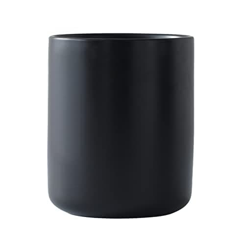LATCHHOOK Black Kitchen Utensil Holder for Countertop, Matte Ceramic Utensils Crock for Kitchen Counter-top, Modern Spatula Holder, Cooking Utensil Holder Easy to Clean for Farmhouse 4.5×6.4 IN