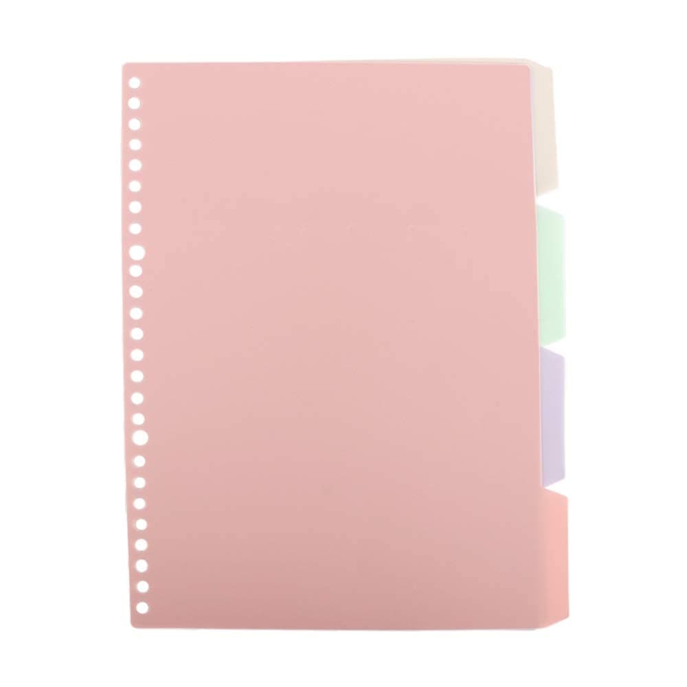 4Pcs/Set Multicolor Binder Dividers PVC Colored Insertable Index Page Tab Plastic Binder Index Dividers for Notebook Scrapbook Coil Book(A5)