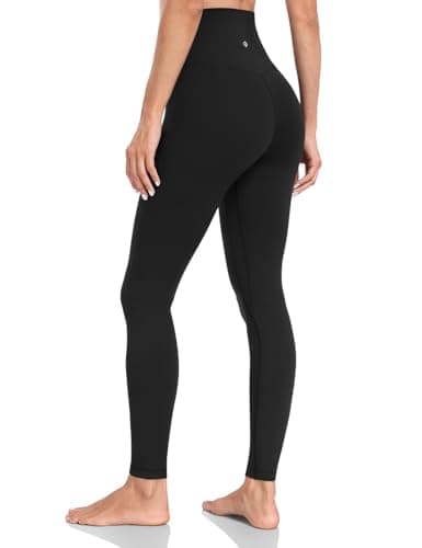 HeyNuts Yoga Pro Full Length Yoga Leggings for Women, Buttery Soft High Waisted Compression Workout Lounge Yoga Pants 28" Black S(4/6)