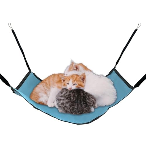 zhuohai Cat Hammock for Cage Hanging ,Summer Breathable Coolness Oxford Cat Hammock Bed,with Straps and Metal Hooks Bed for Cats Small Dogs Rabbits