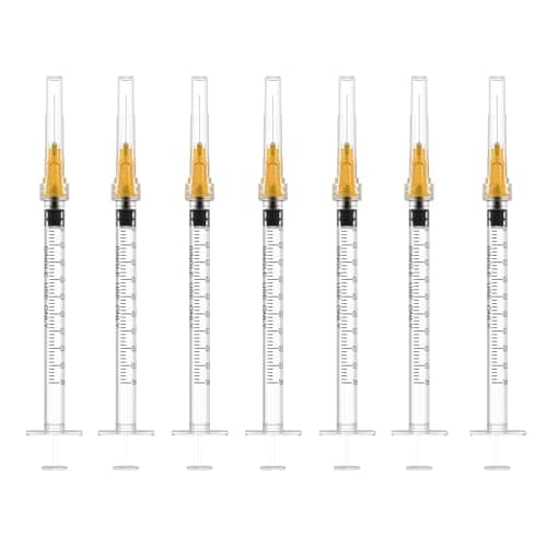 25 Gauge 1 inch Needle with Syringe 30Pack,1ml Luer Lock Disposable Syringes with Needle,Individually Wrapped