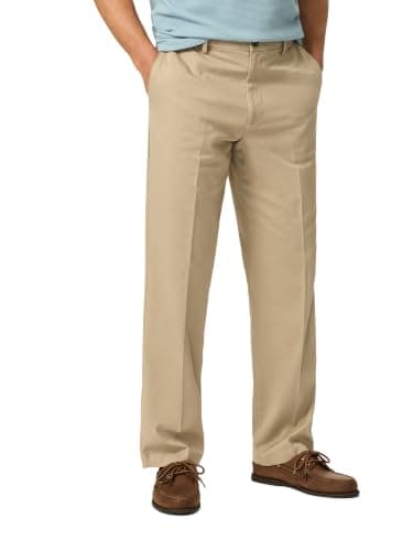 Dockers Men's Relaxed Fit Comfort Khaki Pants, British Khaki, 42W x 30L