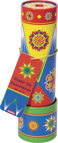 Schylling Classic Tin Kaleidoscope - Fun, Colorful Pattern-Changing Toy - Durable Tin with Multicolored Beads - Ages 3 and Up - One Piece