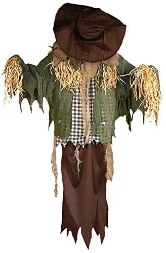 Animated Creepy Scarecrow Halloween Decoration and Prop, 55" x 15 3/4" x 53", by Tekky Toys