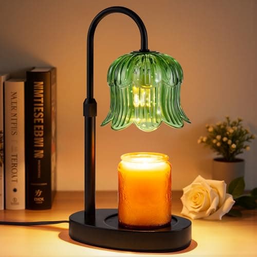 Candle Warmer Lamp Adjustable Timer Electric-Green Flower-Shaped Wax lamp