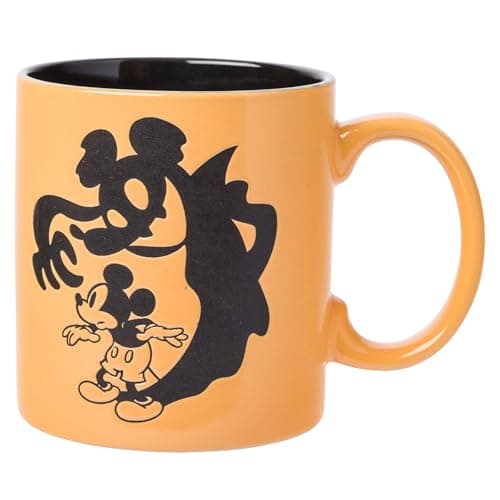 Silver Buffalo Disney Mickey Mouse Halloween Spooky Ghost Shadow Wax Resist Ceramic Mug, 20 Ounces