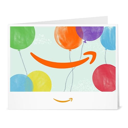 Amazon Printable Gift Card 50 Bright Balloons