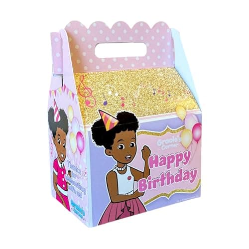 Gracie’s Corner Birthday Party Gable Treat Box, Custom Printed Party Treat Boxes, Party Supplies for Girls’ Birthdays, Baby Showers, and More, Favor Boxes for Party Gifts, and Treats, 8 Count (Pink and Gold)