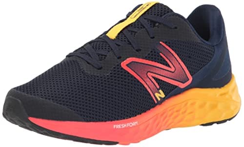 New Balance Fresh Foam Arishi V4 Lace-up Running Shoe, Team Navy/Electric Red/Egg Yolk, 5.5 US Unisex Big Kid