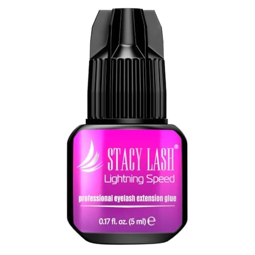 Lightning Speed Eyelash Extensions Glue – Stacy Lash 5ml /0.17 fl.oz / 0.3 Sec Dry/Retention – 6-8 Weeks/Black Adhesive/Professional Supplies
