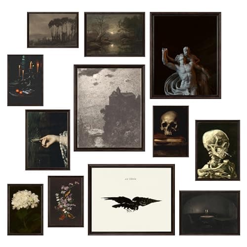 97 Decor Dark Academia Decor For Bedroom - Gothic Home Decor Aesthetic, Moody Dark Academia Wall Art, Vintage Halloween Posters For Room Aesthetic, Spooky Gothic Pictures Goth Decorations (UNFRAMED)