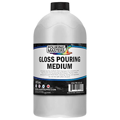 U.S. Art Supply Professional Gloss Pouring Medium 32oz (Quart) - Improves Paint Flow & Cell Effects Creator, Viscosity Adjuster for Art Acrylic Painting