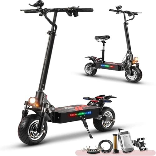 10inch Adult Electric Scooter with Seat,3200W Dual Motor with NFC, Smart 4.8-inch Large Screen Center Control, Top Speed 45 MPH & 62 Miles Range,Shipped from USA