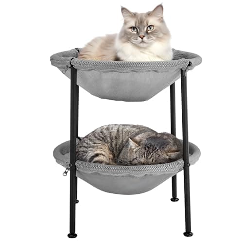Double Cat Hammock Bed,Elevated and Raised Cat Beds for Indoor and Large Cats
