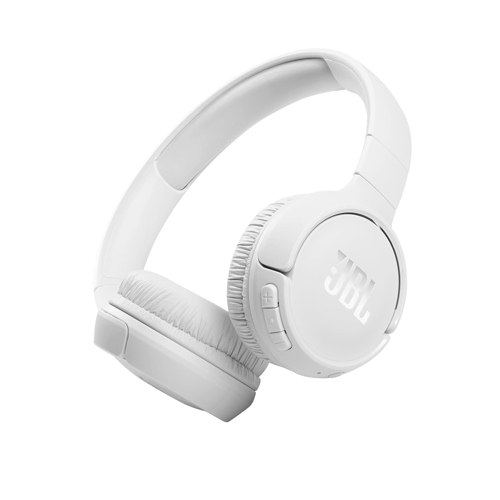 JBL Tune 510BT - Bluetooth headphones with up to 40 hours battery, microphone for call, foldable and comfortable, Android and iOs compatible (White) White headphones