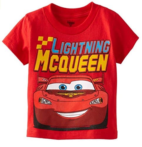Disney Little Boys' Toddler Cars Lightning Mcqueen Toddler T-Shirt, Red, 2T