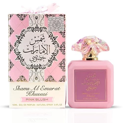 Ard al Zaafaran Pink Blush Shams Al Emarat Khususi, Marshmallow Blush Perfume For Women, Eau de Parfum - 100 ML (3.4 OZ) Romantic & Sweet Arabian Perfume - A Captivating Scent wrapped in Pink Bottle