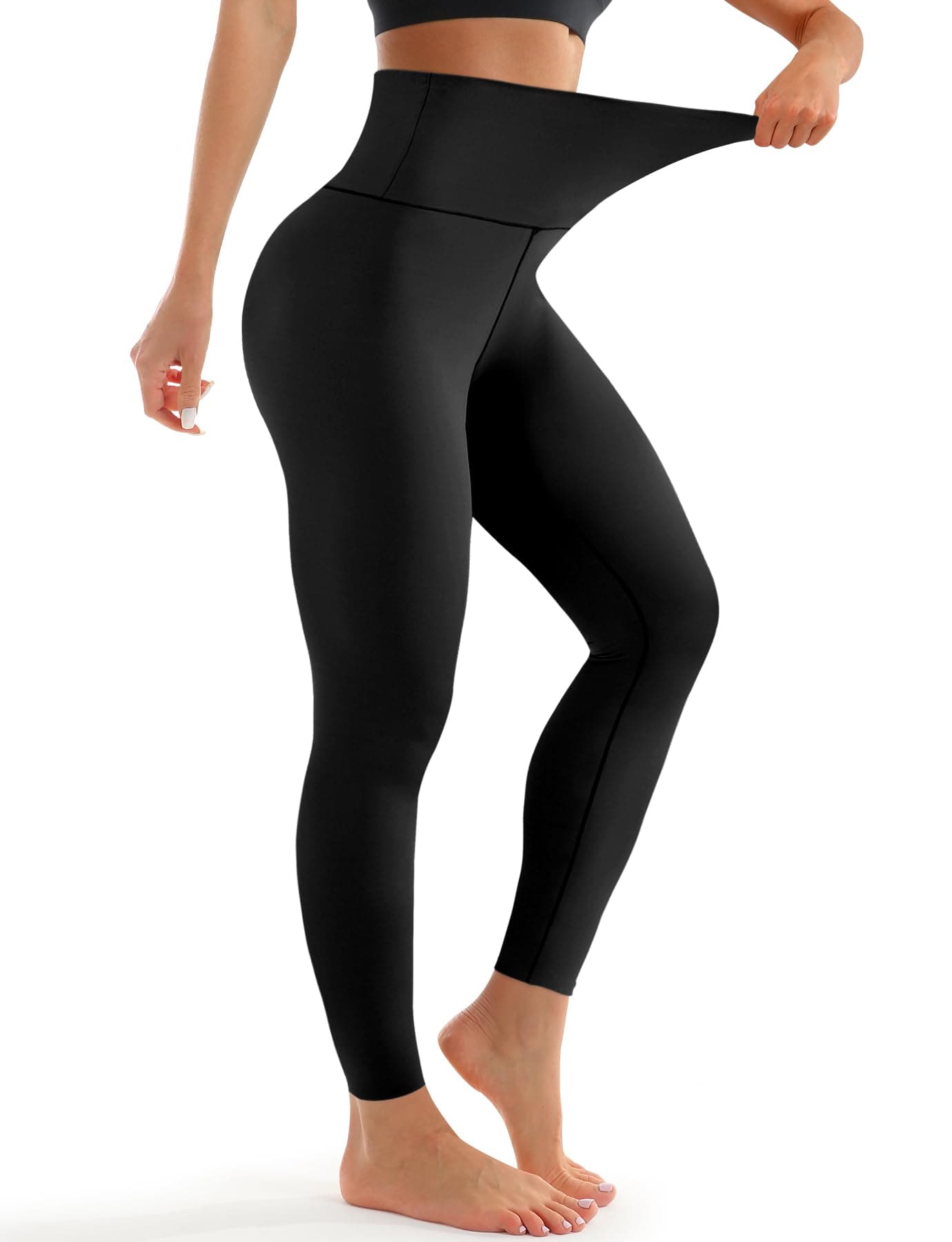 Leggings for Women - High Waisted Full Length Buttery Soft Yoga Pants for Workout Athletic Daily 01-black Large-X-Large