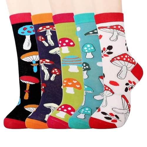Jeasona Women's Mushroom Socks Mushroom Gifts for Women Fun Funny Cute Socks