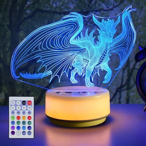 KYMELLIE Night Light Spyro Dragon Toys,14 Color + Warm White Base LED Decor Light, Entity&Remote Control Christmas Birthday Gifts to Kids & Girls(New Generation)